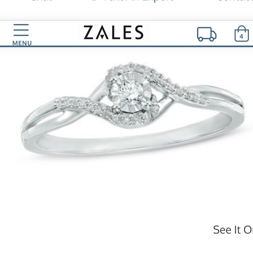 Zales Diamond Accent Woven Promise Ring in 10K White Gold Size 9